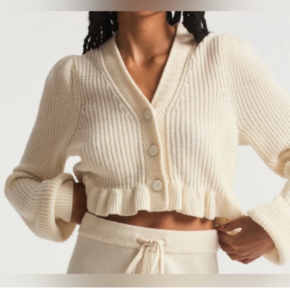 LoveShackFancy Adessa cardigan in cream